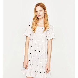 COTTON POLKA DOT BABYDOLL DRESS